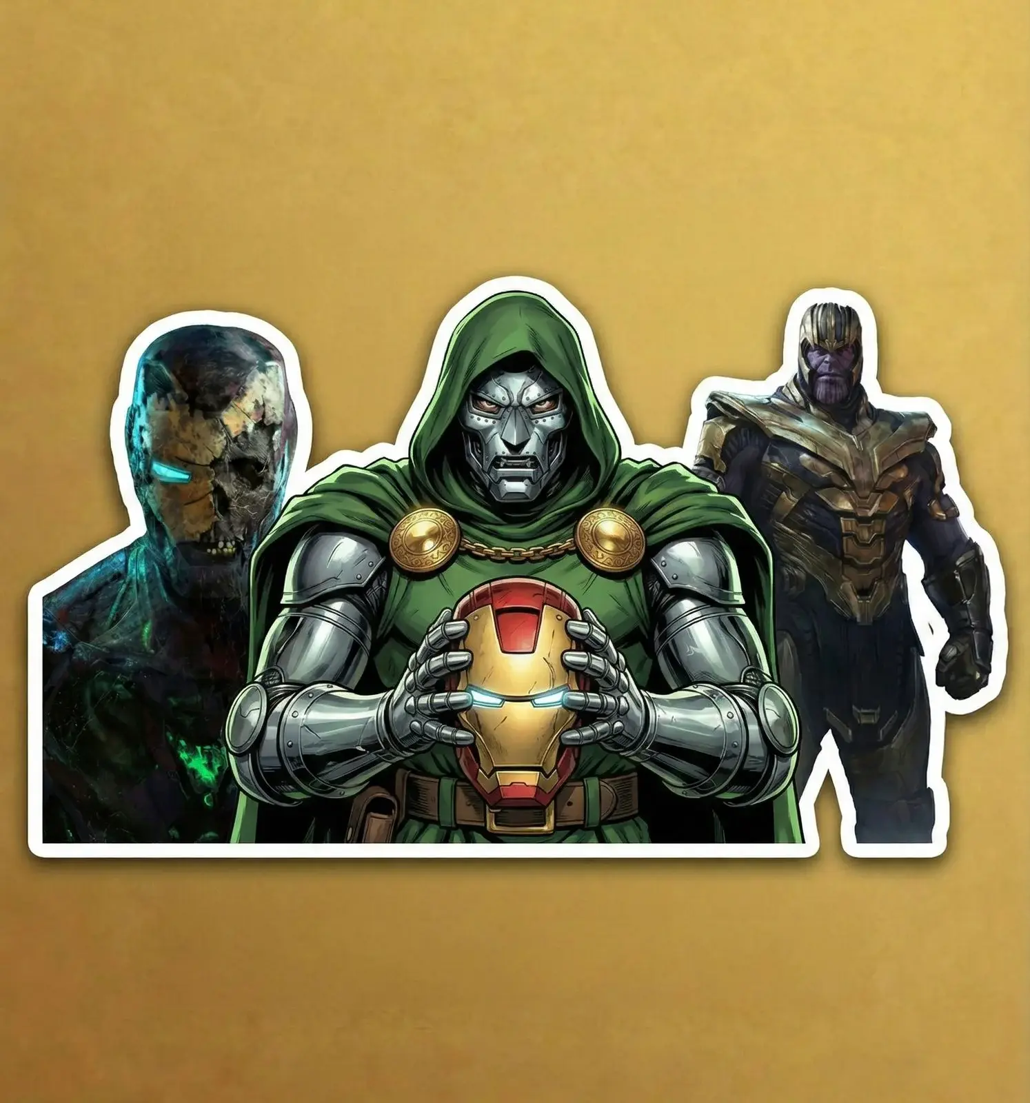 10/20/30 Pcs Dr. Doom Minimal Vinyl Stickers Pack | Dark Villain Aesthetic Decal